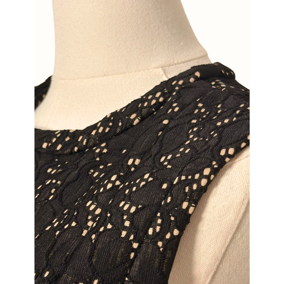 Hazel Anthropologie Black Lace Sleeveless Pleated A Line Zip Up Dress Large - Picture 2 of 11